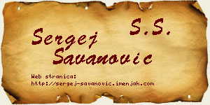 Sergej Savanović vizit kartica